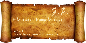 Fáncsi Pompónia névjegykártya